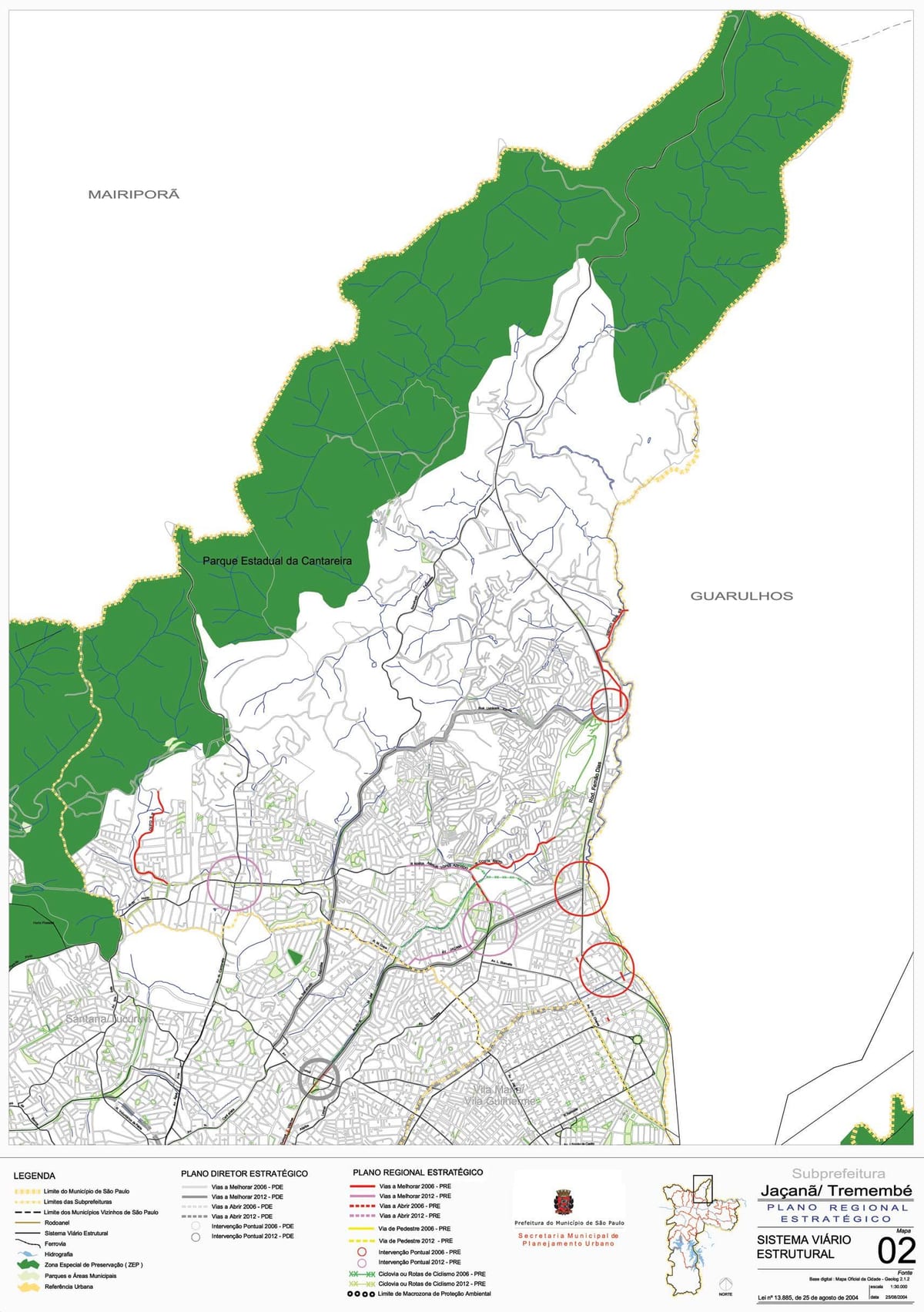 Bản đồ của Jaçanã-Tremembé São Paulo - Đường