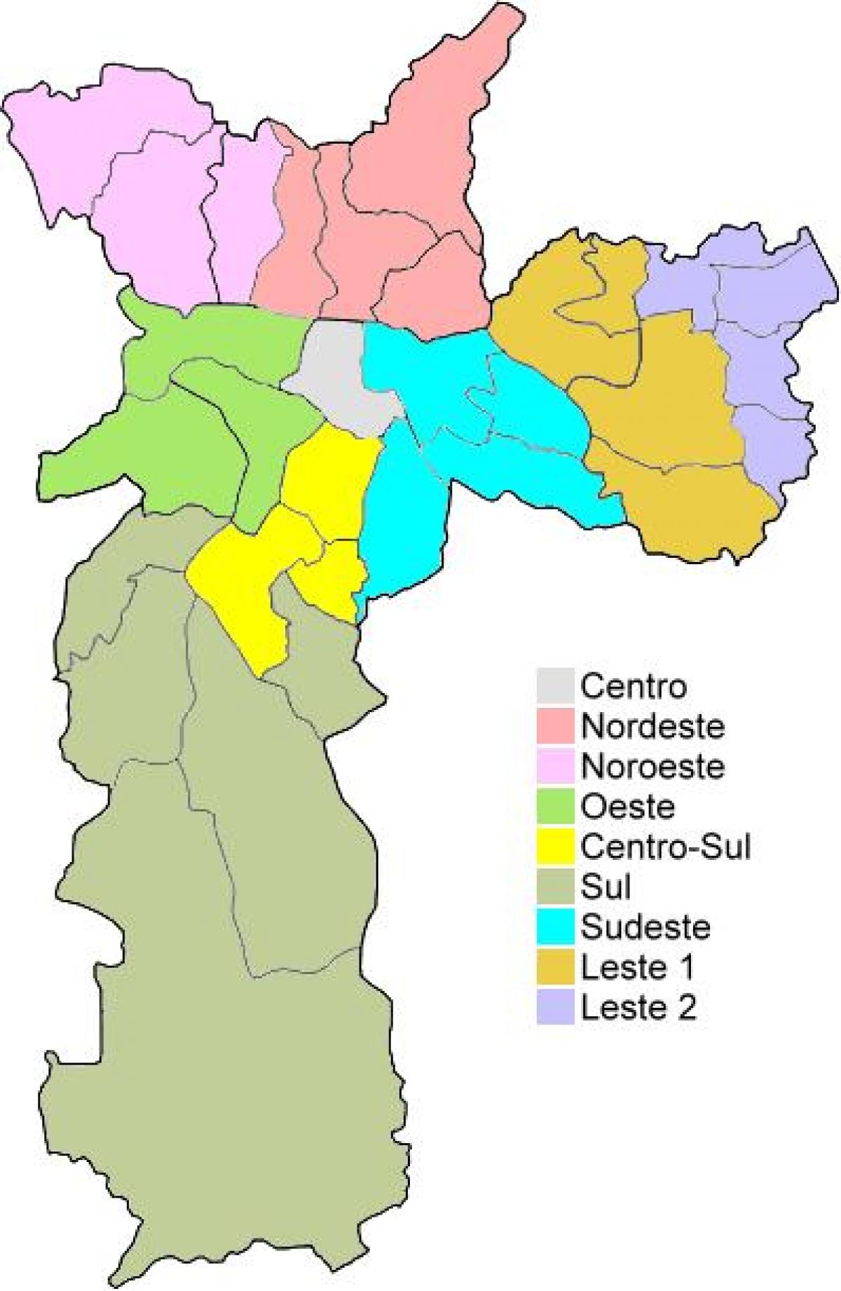 Bản đồ của khu hành chính ở São Paulo