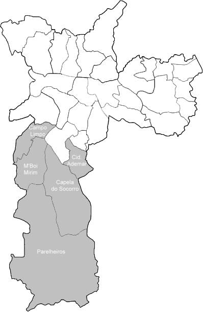 Bản đồ của khu Sul São Paulo