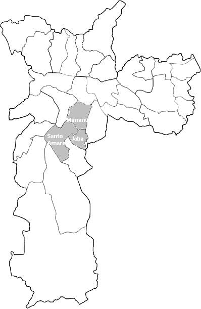 Bản đồ của khu Trung tâm-Sul, São Paulo
