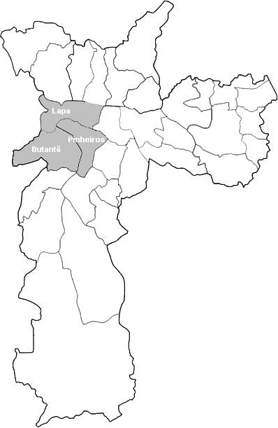 Bản đồ của khu Tây São Paulo