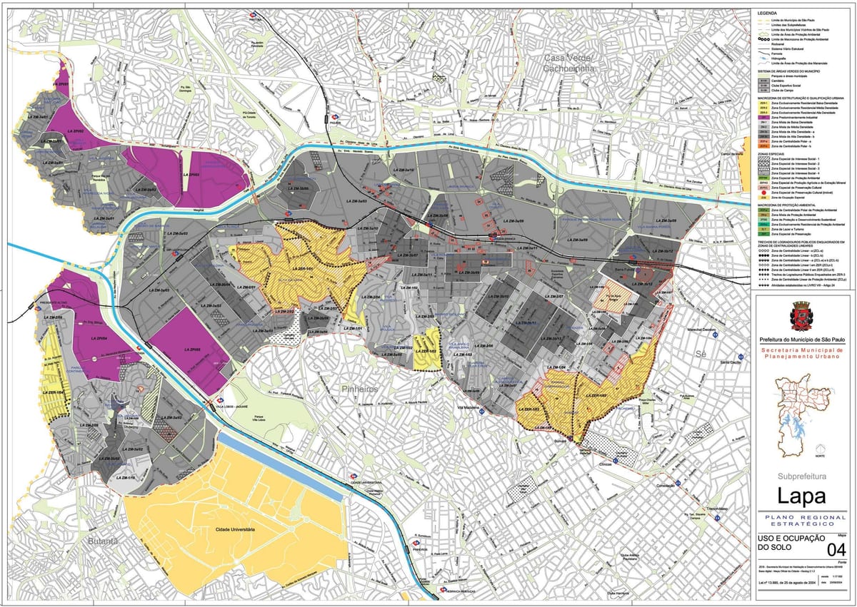 Bản đồ của Lapa São Paulo - Nghề nghiệp của đất