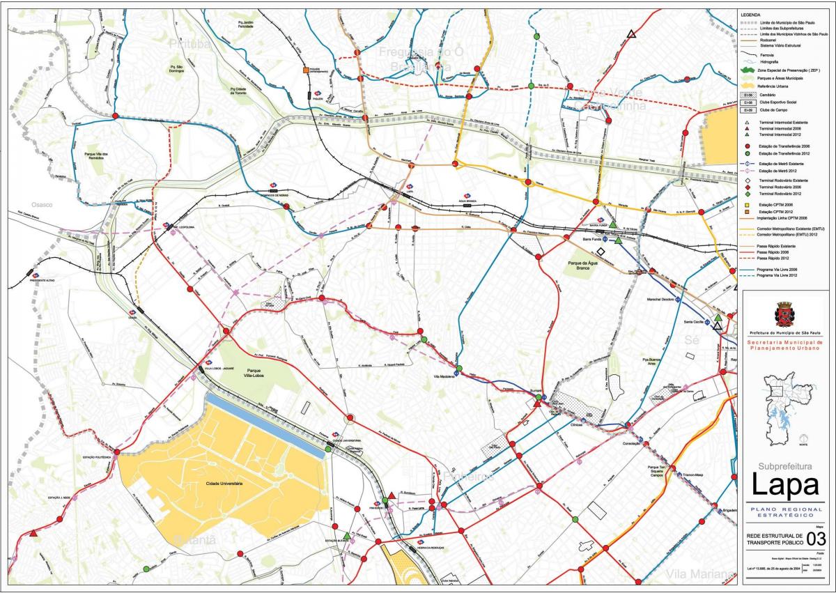 Bản đồ của Lapa São Paulo - Công vận chuyển