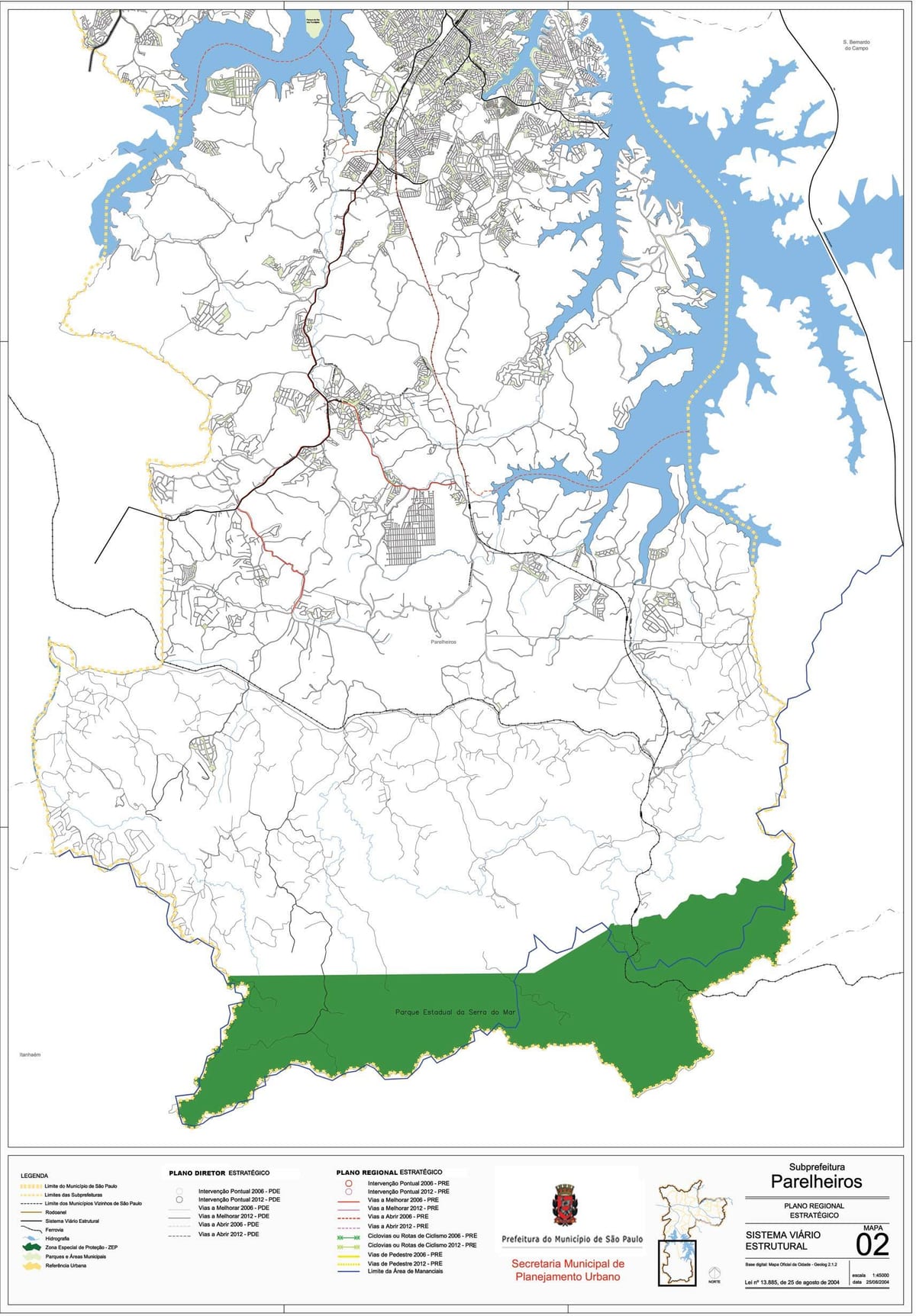 Bản đồ của Parelheiros, São Paulo - Đường