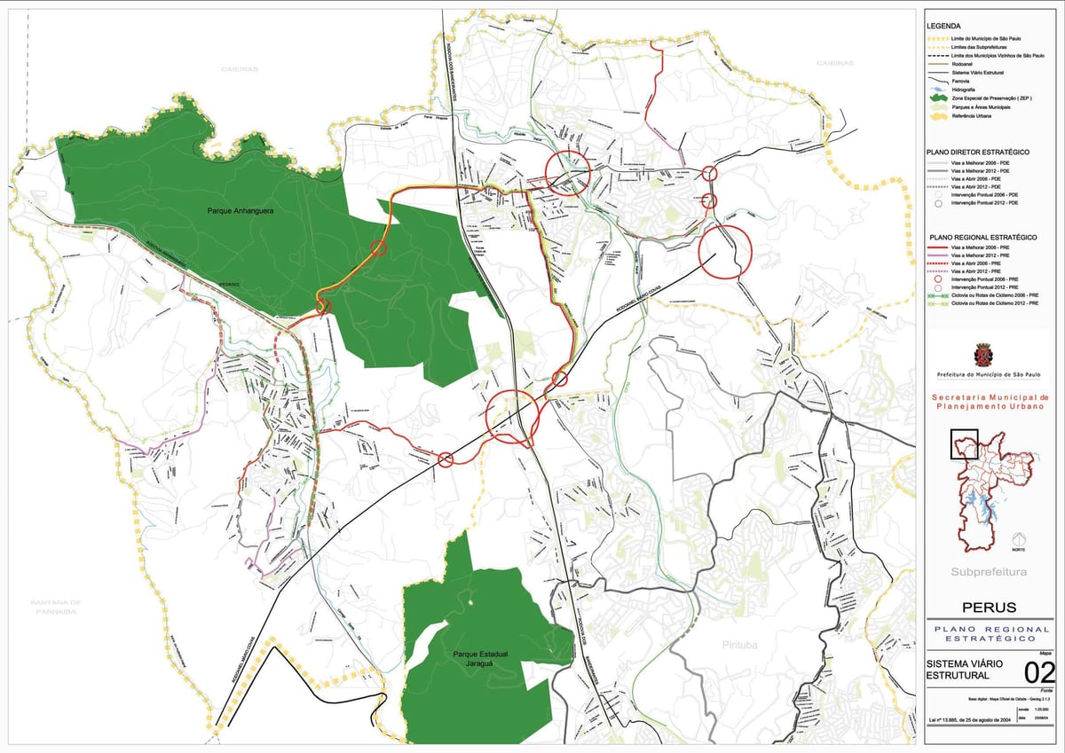 Bản đồ của Peru São Paulo - Đường