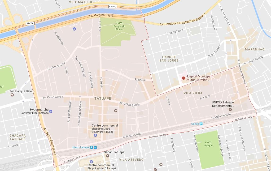 Bản đồ của phục vụ São Paulo