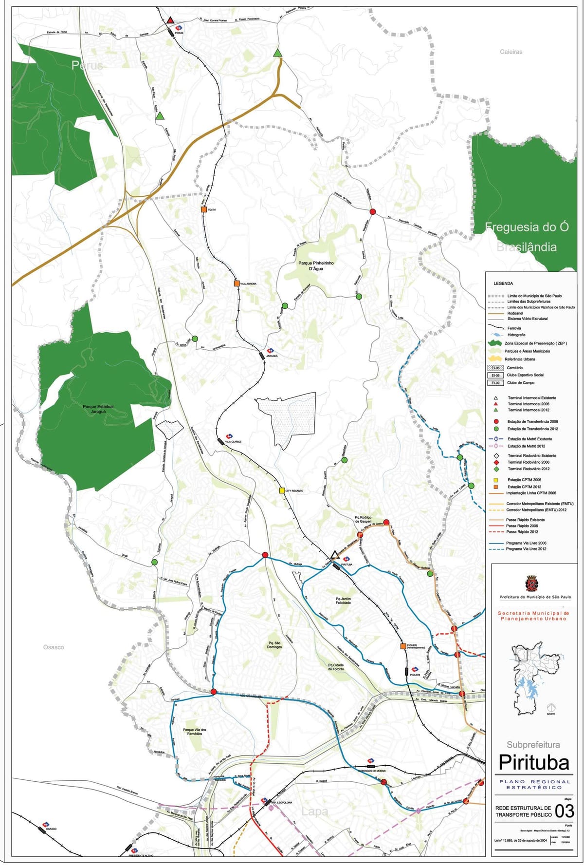 Bản đồ của Pirituba-Jaraguá São Paulo - Công vận chuyển