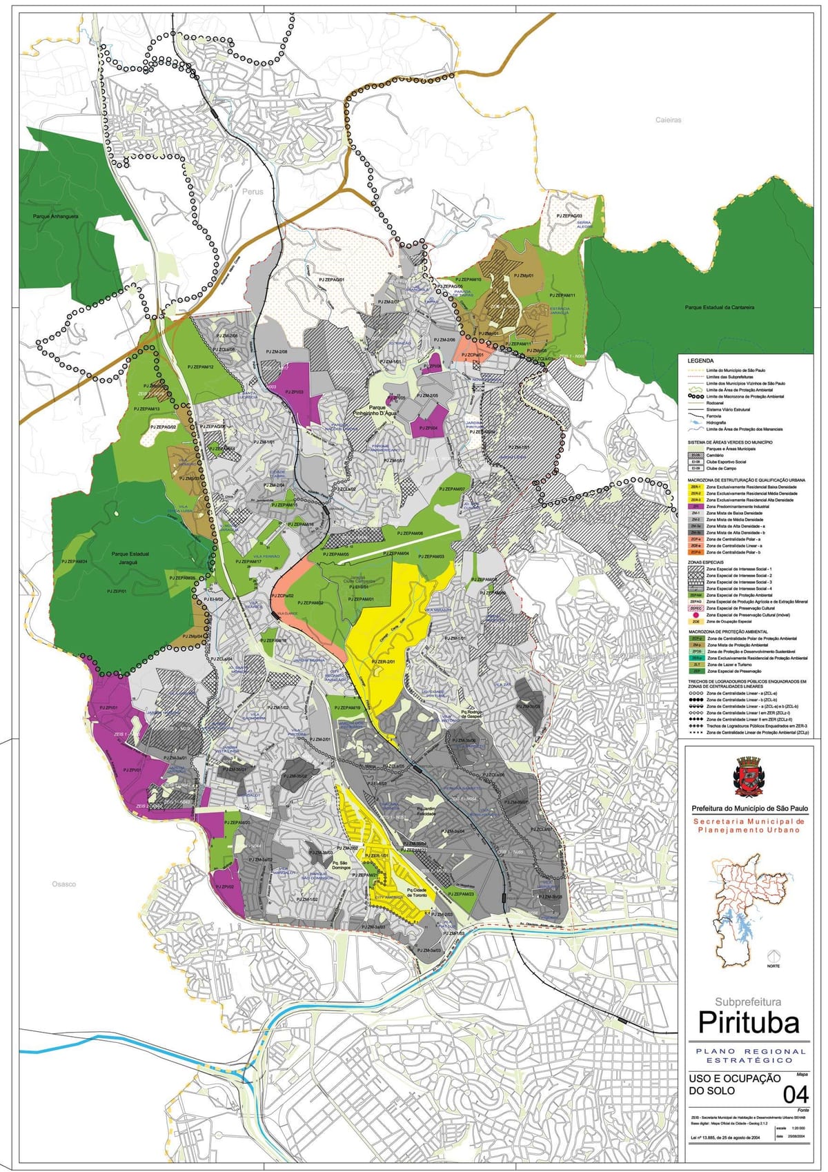 Bản đồ của Pirituba-Jaraguá São Paulo - Nghề nghiệp của đất