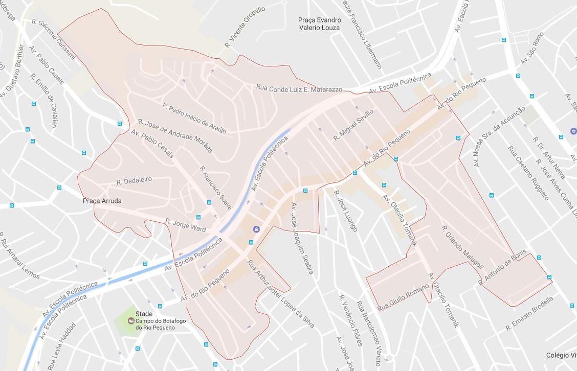 Bản đồ của Rio Pequeno São Paulo