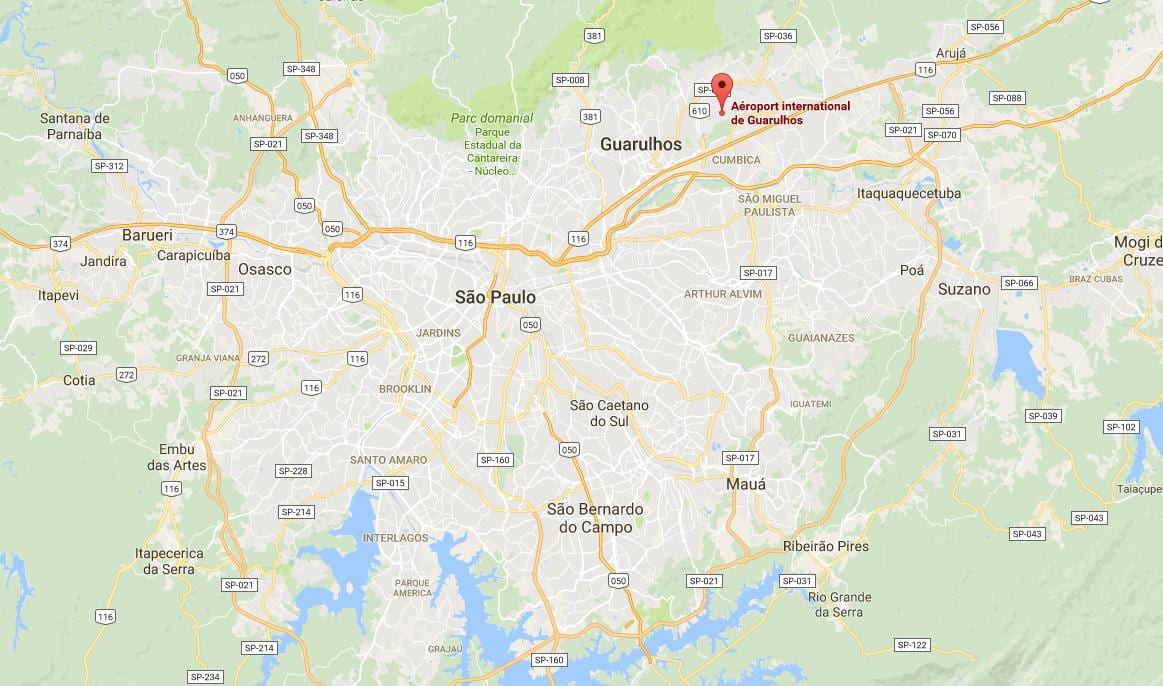 Bản đồ của sân bay quốc tế sao-paulo