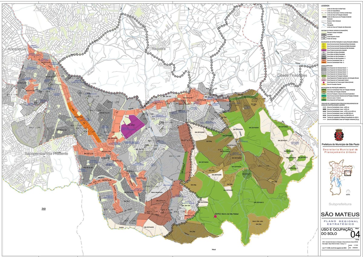 Bản đồ của São Matthew São Paulo - Nghề nghiệp của đất