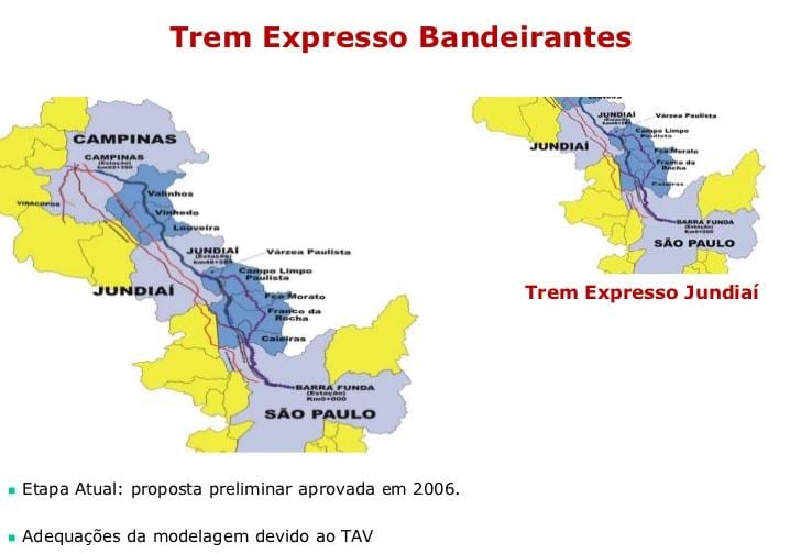 Bản đồ của São Paulo Expresso Tích