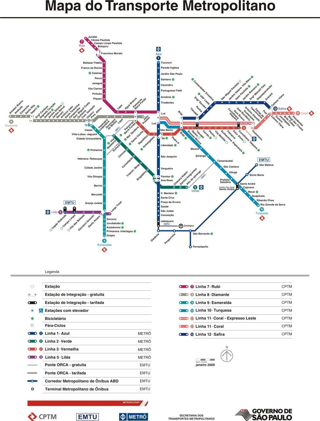 Bản đồ của São Paulo GIẤY giao thông