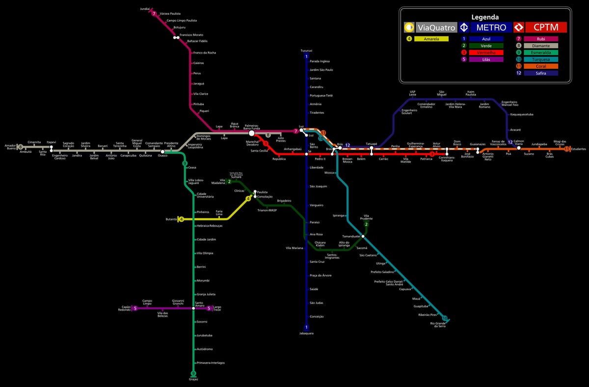 Bản đồ của São Paulo GIẤY metro