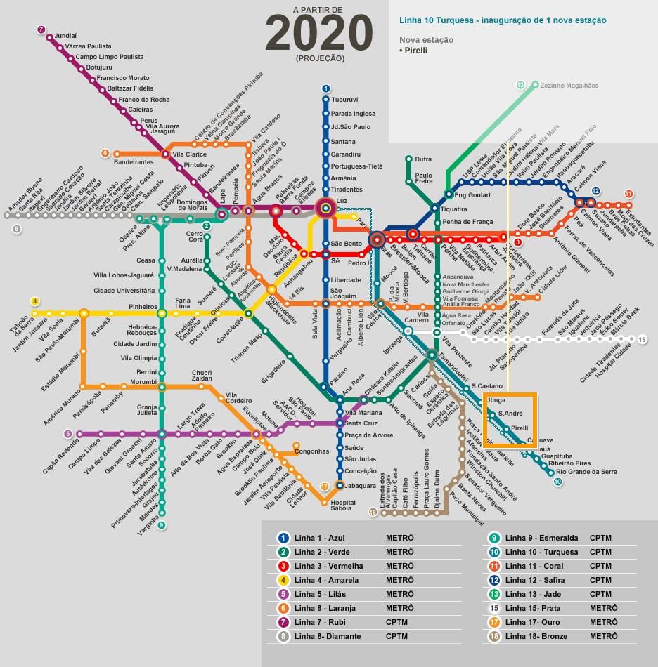 Bản đồ của São Paulo mạng metro