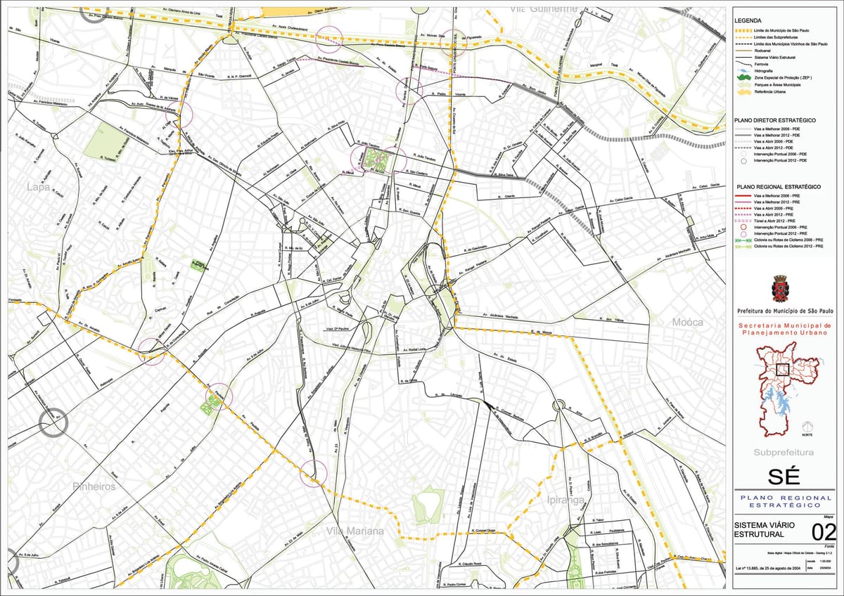 Bản đồ của Sé São Paulo - Đường