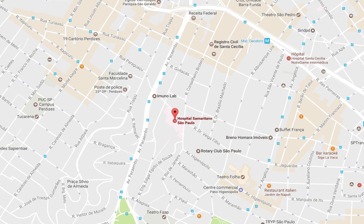 Bản đồ của Samaritano São Paulo bệnh viện