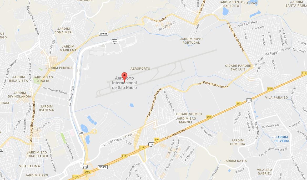 Bản đồ của sân bay sao-paulo