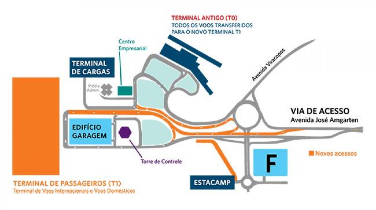 Bản đồ của sân bay quốc tế Viracopos bãi đậu xe