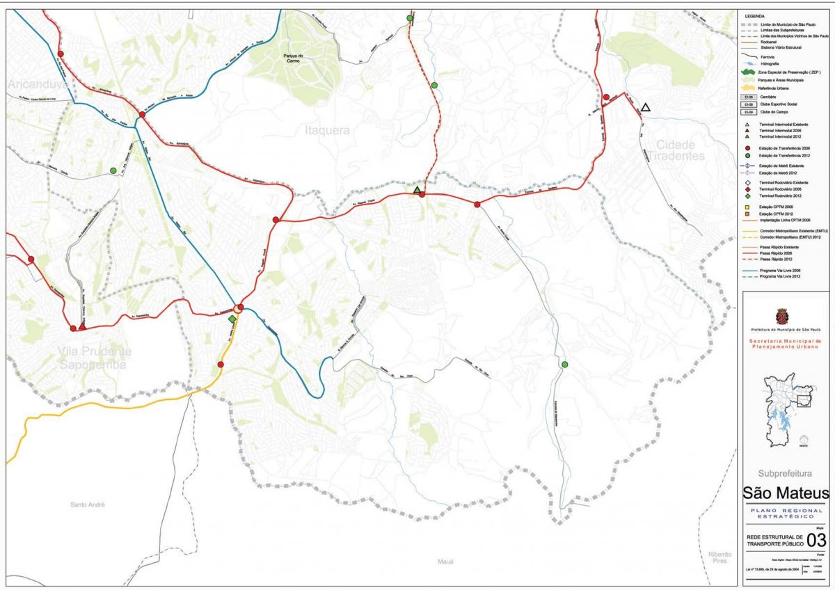 Bản đồ của São Matthew São Paulo - Công vận chuyển
