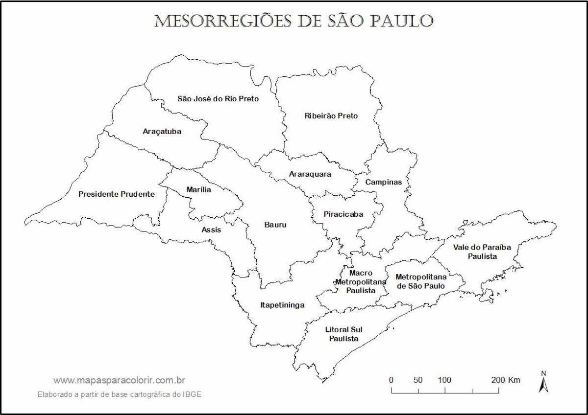 Bản đồ của São Paulo máu - khu vực tên