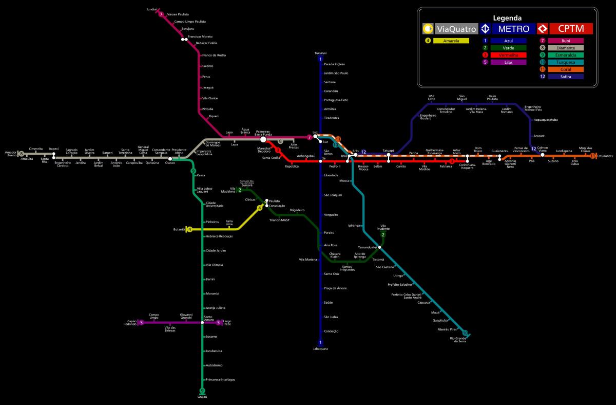 Bản đồ của São Paulo GIẤY metro