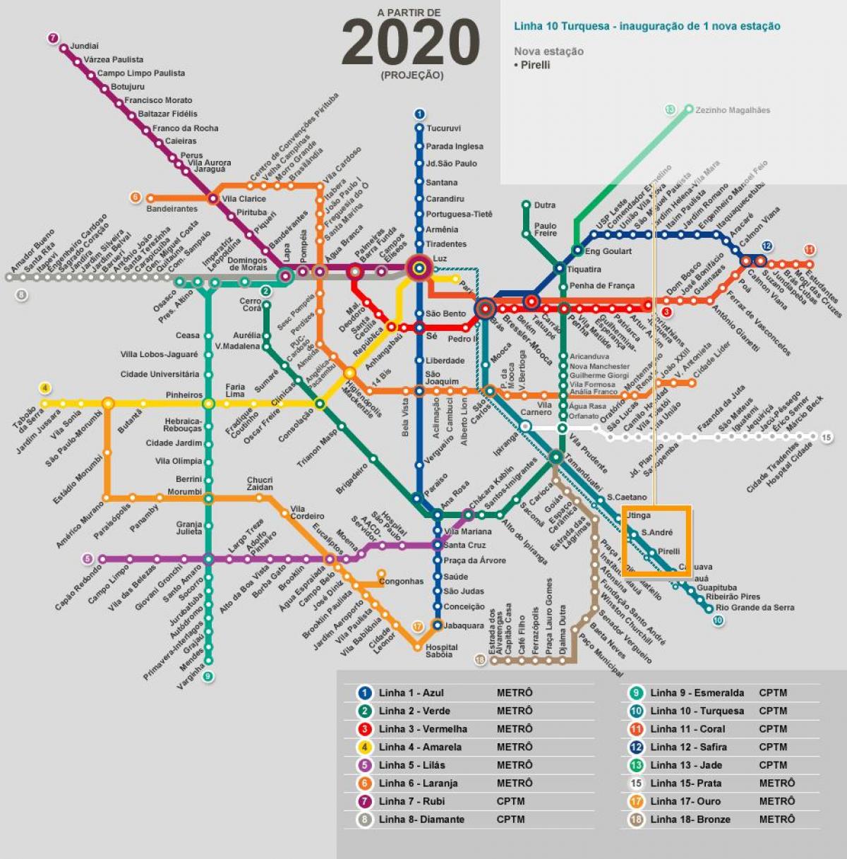 Bản đồ của São Paulo mạng metro