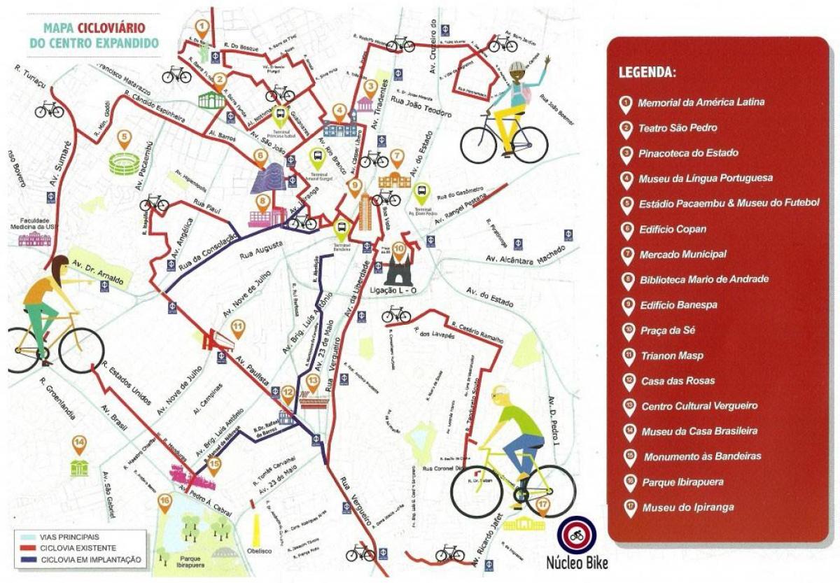 Bản đồ của São Paulo con đường xe đạp