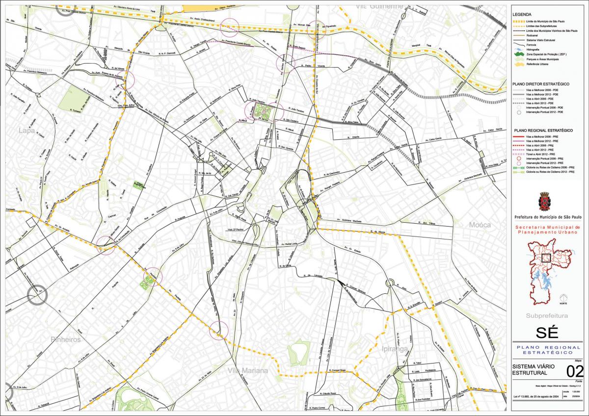 Bản đồ của Sé São Paulo - Đường