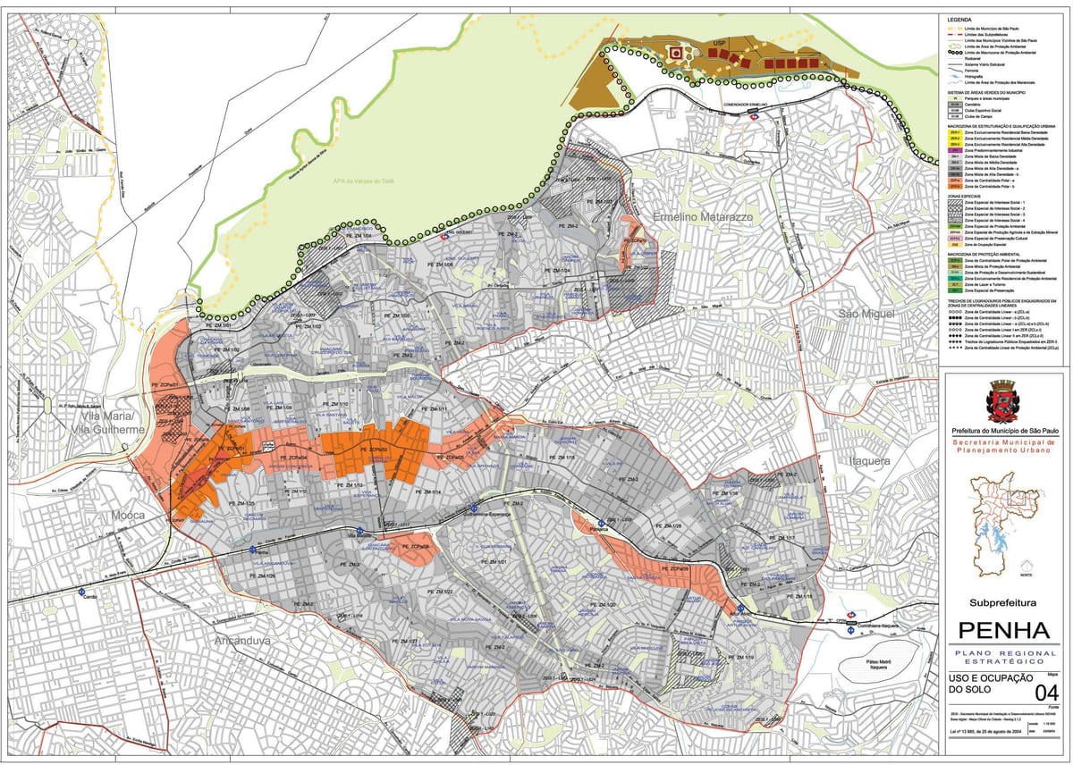 Bản đồ tây vọng dương São Paulo - Nghề nghiệp của đất