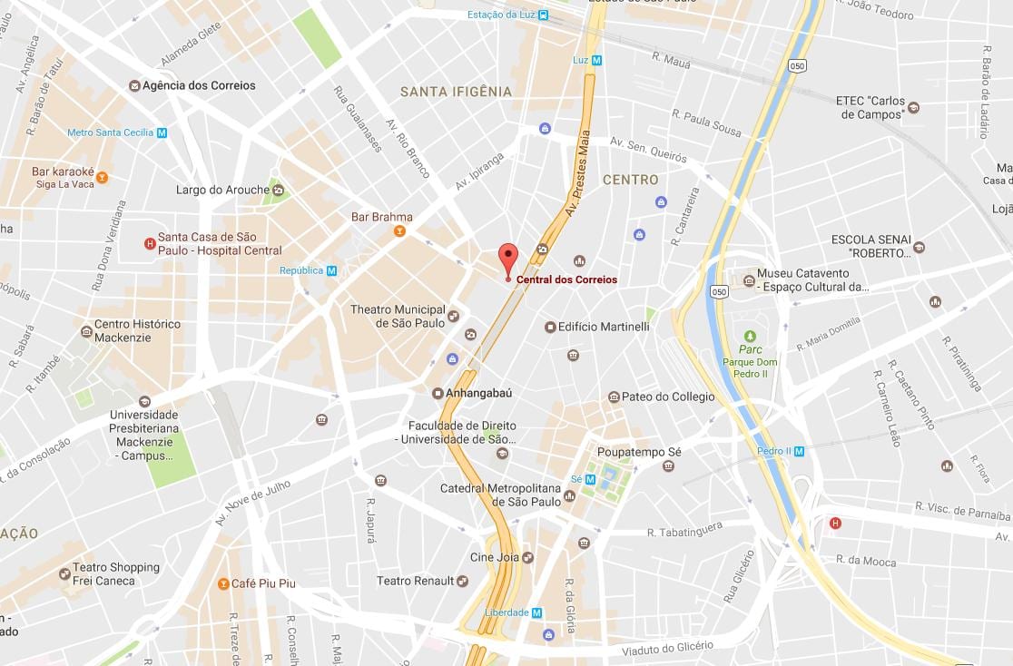 Bản đồ của thị trường chứng khoán palace dos Correios São Paulo
