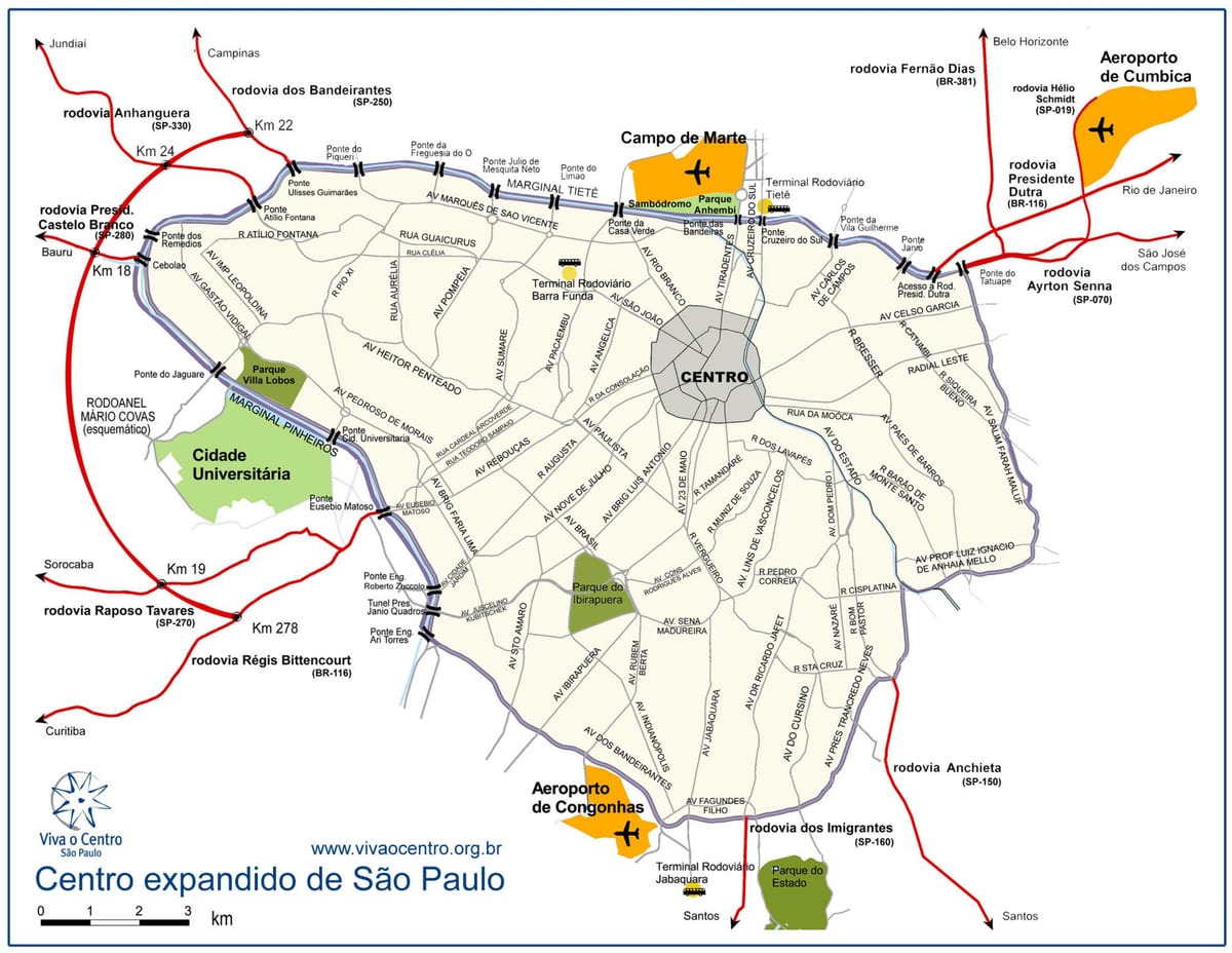 Bản đồ của trung tâm lớn São Paulo