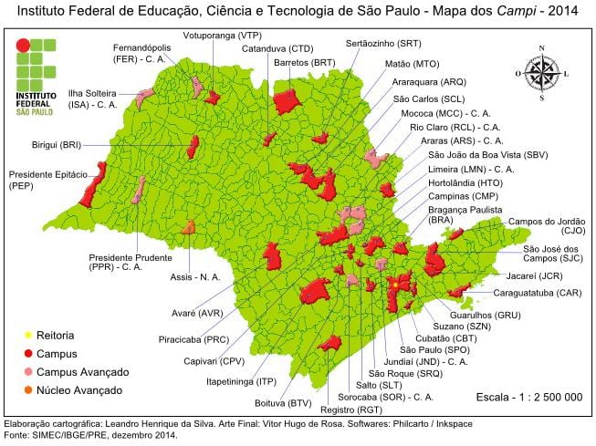 Bản đồ của viện liên Bang của São Paulo - Đ
