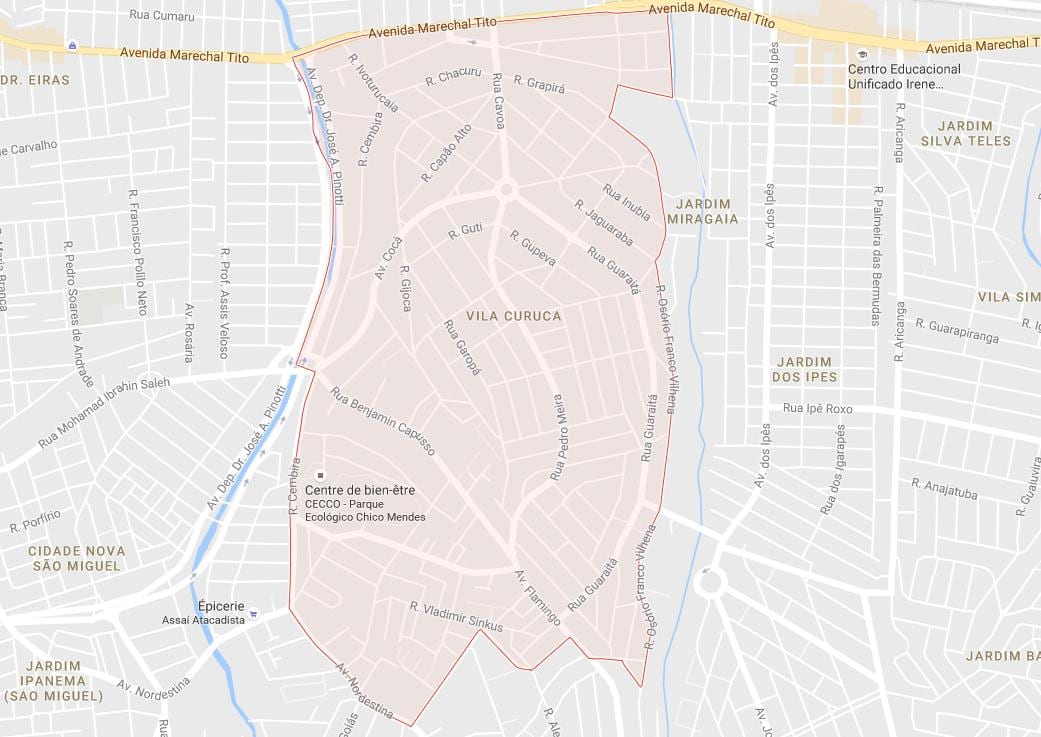 Bản đồ của Vila Curuçá São Paulo