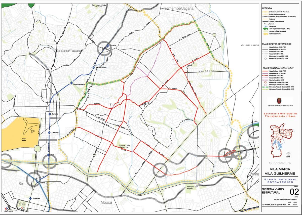 Bản đồ của Vila Maria São Paulo - Đường