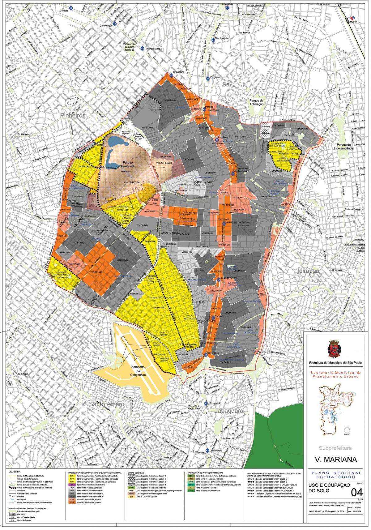 Bản đồ của Vila Mariana São Paulo - Nghề nghiệp của đất