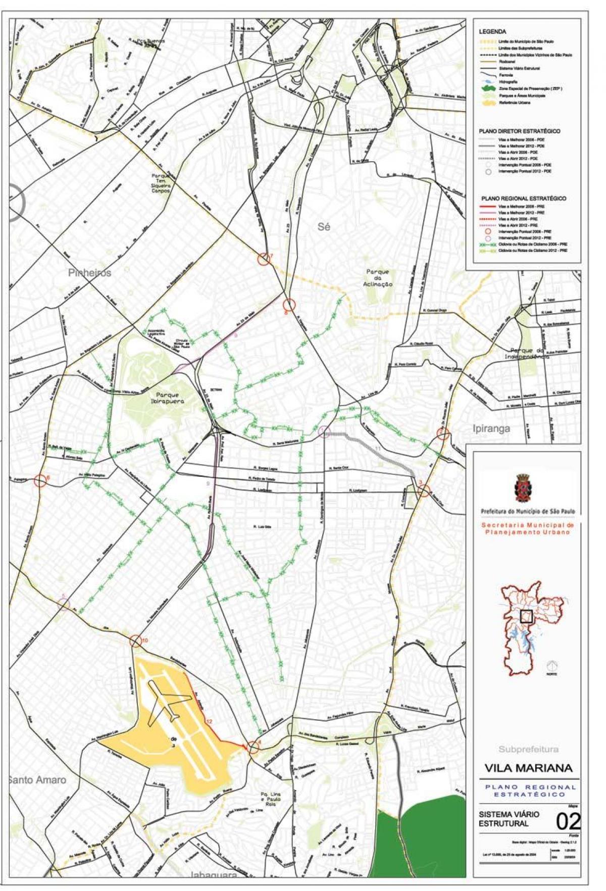Bản đồ của Vila Mariana São Paulo - Đường