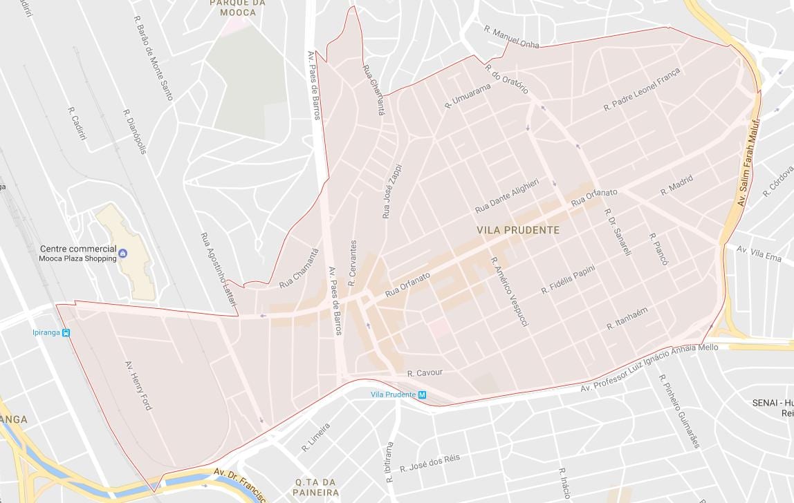 Bản đồ của Vila Prudente São Paulo