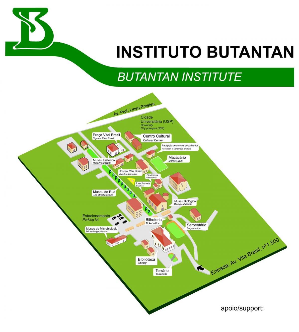 Bản đồ của viện Butantan