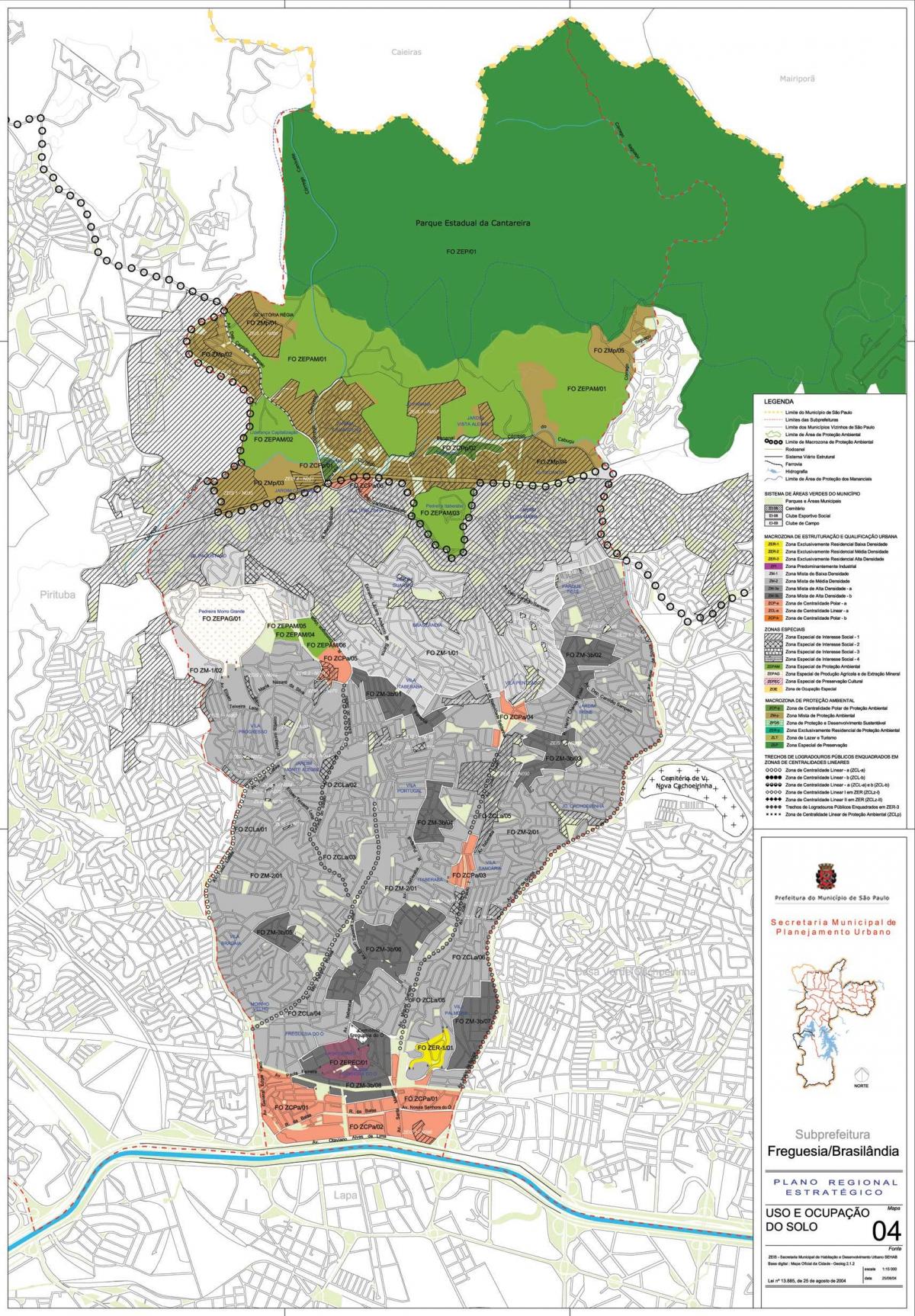 Bản đồ của ứng dụng làm Ó São Paulo - Nghề nghiệp của đất