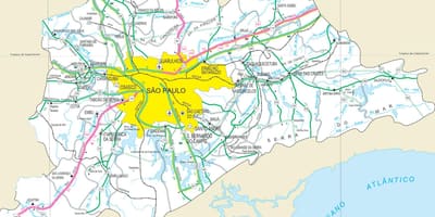 Bản đồ của đường cao tốc ở ngoại ô São Paulo