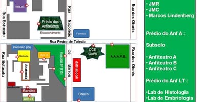 Bản đồ của đại học liên bang São Paulo - UNIFESP