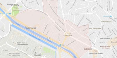 Bản đồ của Alto de hồ bơi São Paulo