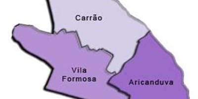 Bản đồ của Aricanduva-Vila Formosa phụ tỉnh