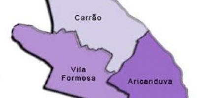 Bản đồ của Aricanduva-Vila Formosa phụ tỉnh