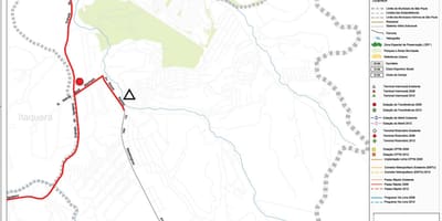 Bản đồ của Cidade Tiradentes São Paulo - Công vận chuyển