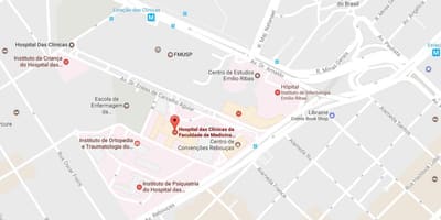 Bản đồ của Clínicas bệnh viện