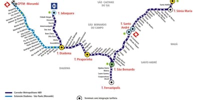 Bản đồ của corredor metropolitano ABD