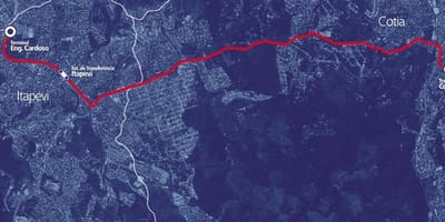 Bản đồ của corredor NHẬT metropolitano Itapevi-Cotia
