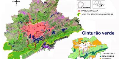 Bản đồ của dự trữ sinh của các vành đai xanh của São Paulo